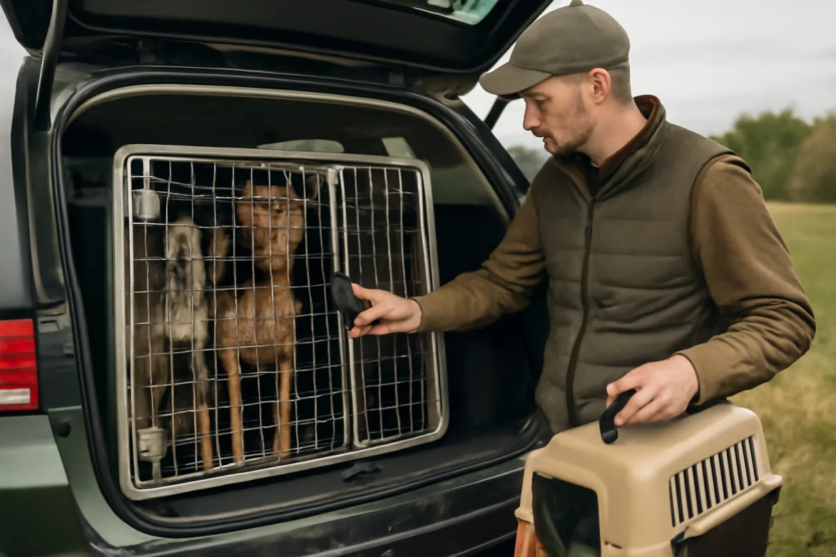 Come predisporre il trasporto sicuro di cani da caccia in auto: i passi da seguire
